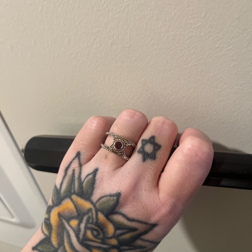 Vintage Bohemian Gematone Silver Ring